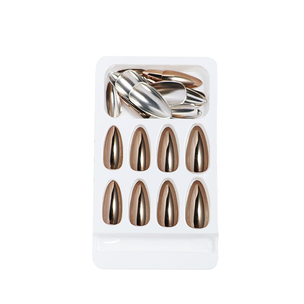 Wearable Nails European and American Style Electroplated Fake Nails Bronze Wearable Patch Manicure Nail Finished Products
