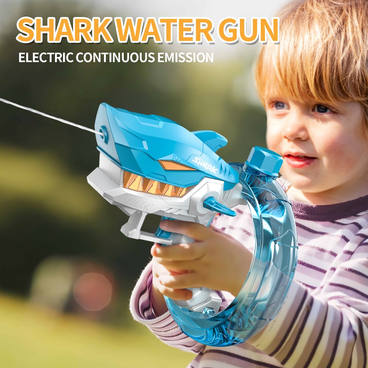 New Shark Electric Water Gun Toys Fully Automatic Continuous Fire Water Gun Large Capacity Beach Summer Children's Water Playing