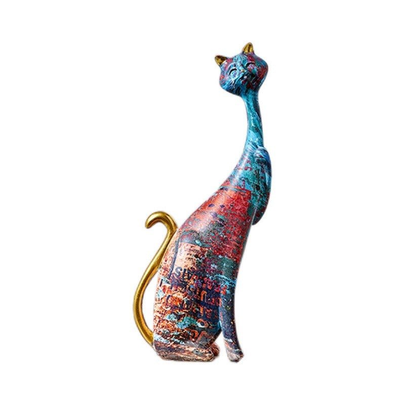 1Pcs European style oil painting couple cat animal ornaments, living room TV cabinet, foyer wine cabinet decoration, resin crafts - Chanel - byDesign Exclusive Finds