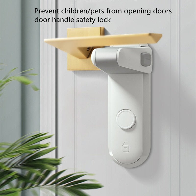 1pcs Child Safety Door Handle Lock Protection Baby Door Handle Lock Pet Room Door Handle Lock Easy Installation No Punching - Chanel - byDesign Exclusive Finds