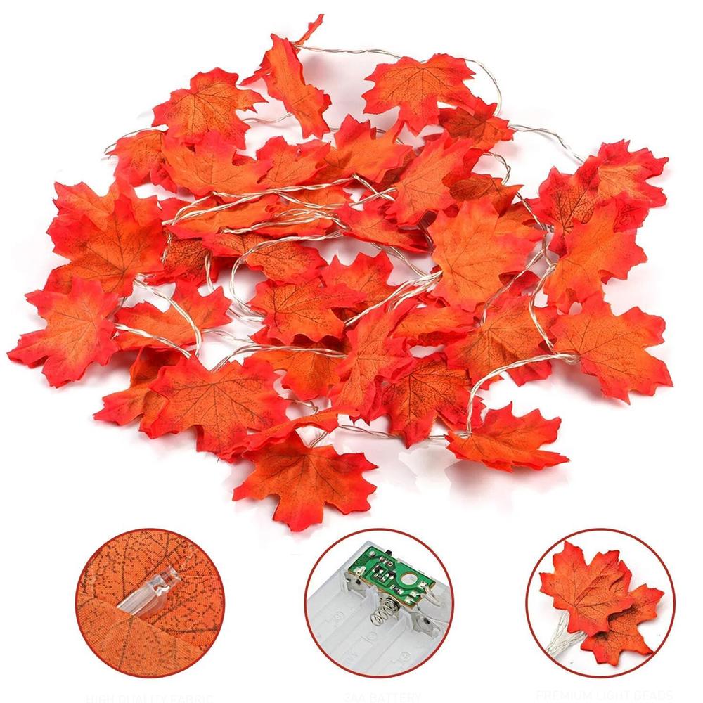 10Ft Maple Leaf String Lights Thanksgiving Christmas Decorations