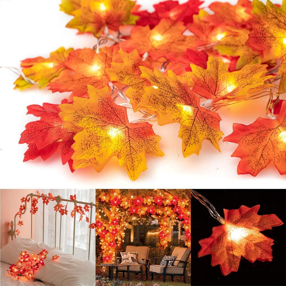 10Ft Maple Leaf String Lights Thanksgiving Christmas Decorations