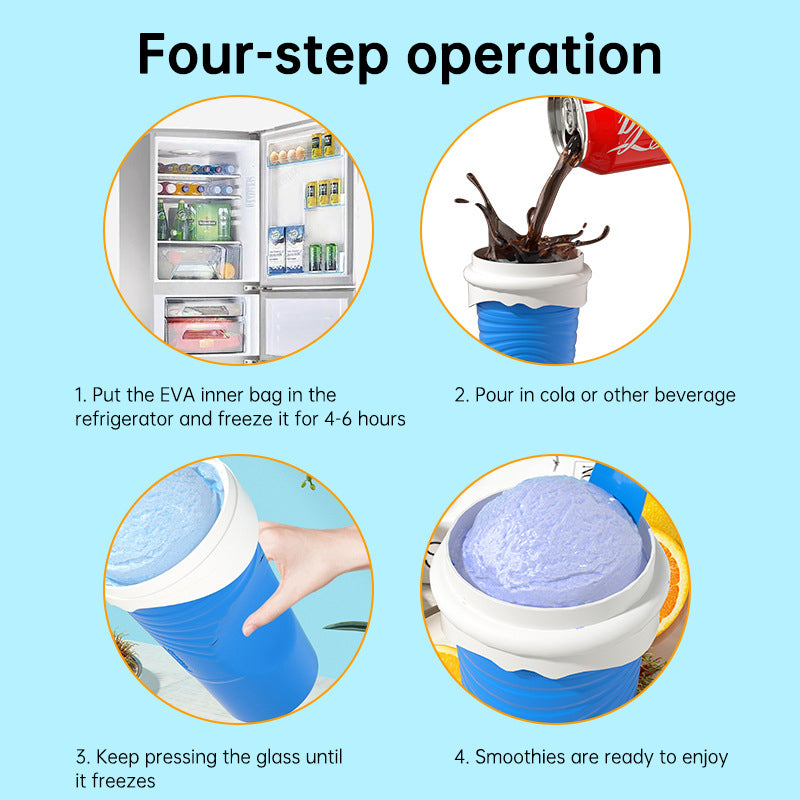 Squeeze Cup Slushy Maker Slushie DIY Plastic Squeeze Cups Double Layer Slushy Maker Smoothie Ice Cups