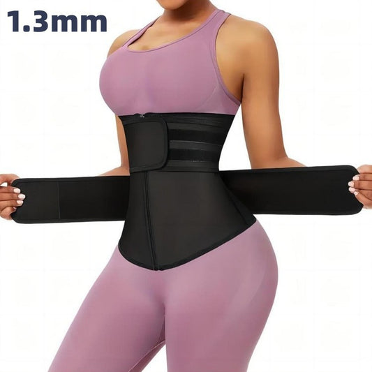 Cross-border sports women's waist trainer slimming belt sweaty adjustable zipper reinforced body shaping abdominal belt