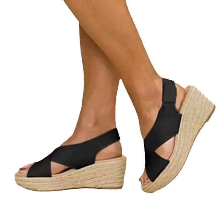 women's large size hemp rope sole sandals