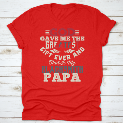 Happy Father'S Day Shirt, Blacksmith Papa White And Red Font Color