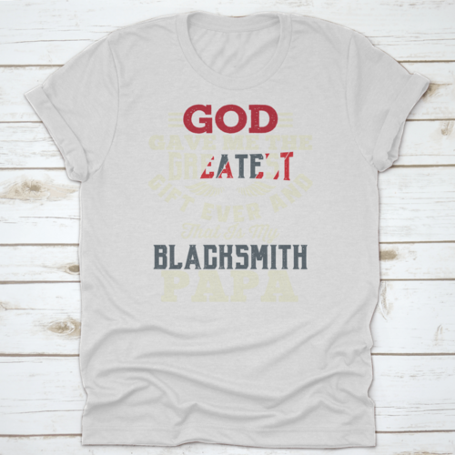 Happy Father'S Day Shirt, Blacksmith Papa White And Red Font Color