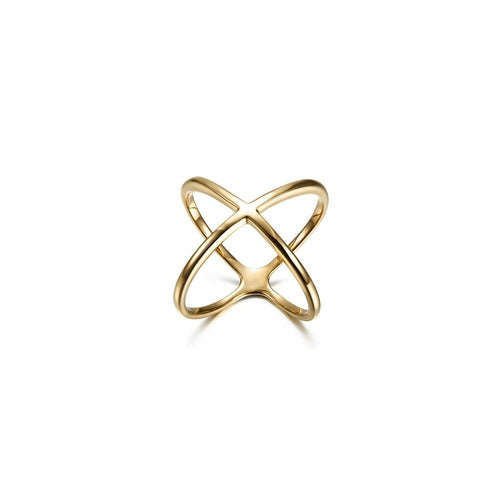 Gold Skinny Crisscross Band Ring