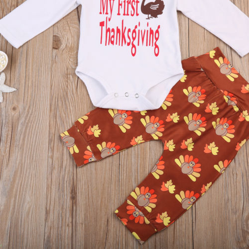 New Fashion Thanksgiving 4PCS Set Infant Baby Boys