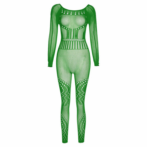 Sexy Hollow-Out Mesh Bodysuit with Butt-Lifting Design