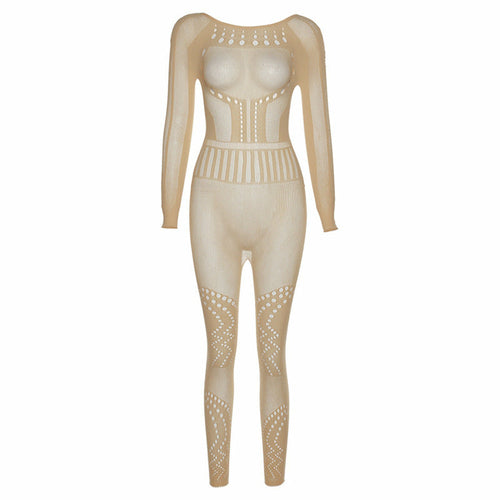 Sexy Hollow-Out Mesh Bodysuit with Butt-Lifting Design