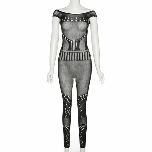 Sexy Hollow-Out Mesh Bodysuit with Butt-Lifting Design