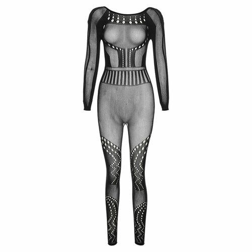 Sexy Hollow-Out Mesh Bodysuit with Butt-Lifting Design