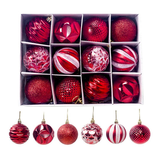 12 Pcs Christmas Supplies Gift Decoration Balls 6Cm