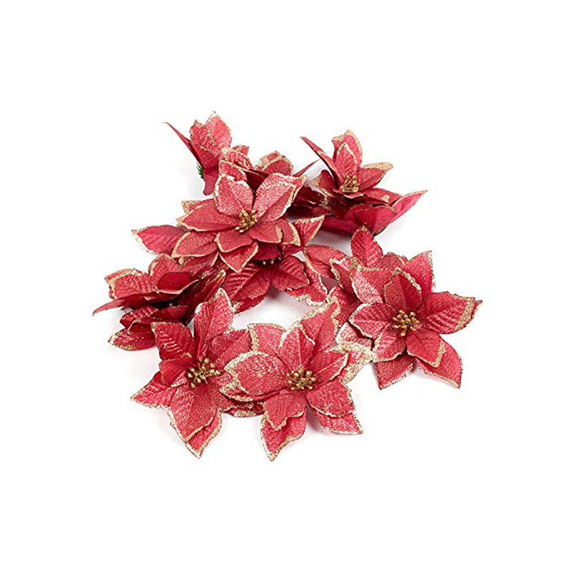 10pcs Artificial Flowers Christmas Decoration Red