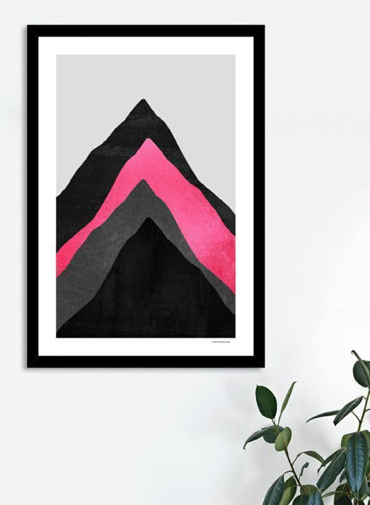 Four Mountains  Pink  Frame