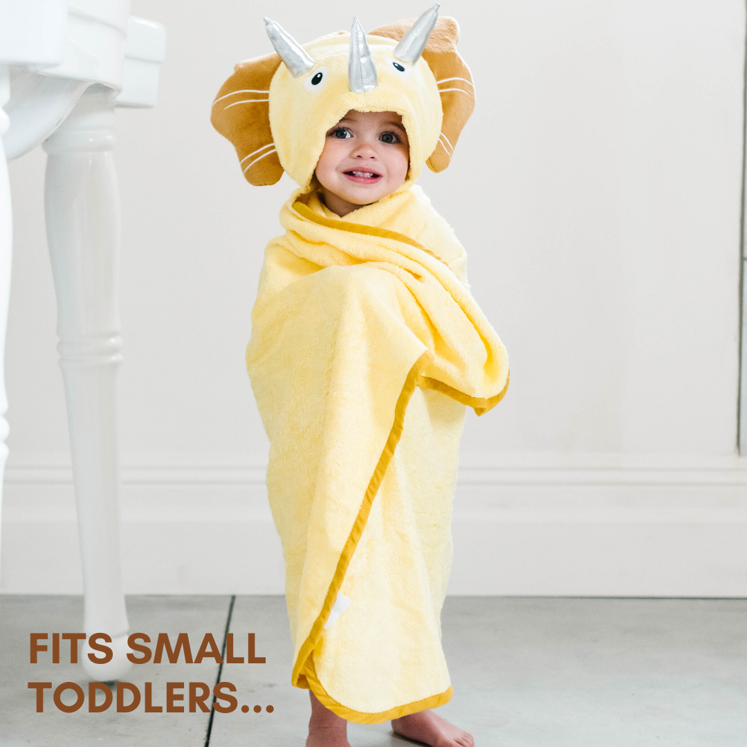 Toddler Hooded Towel Yellow Dinosaur